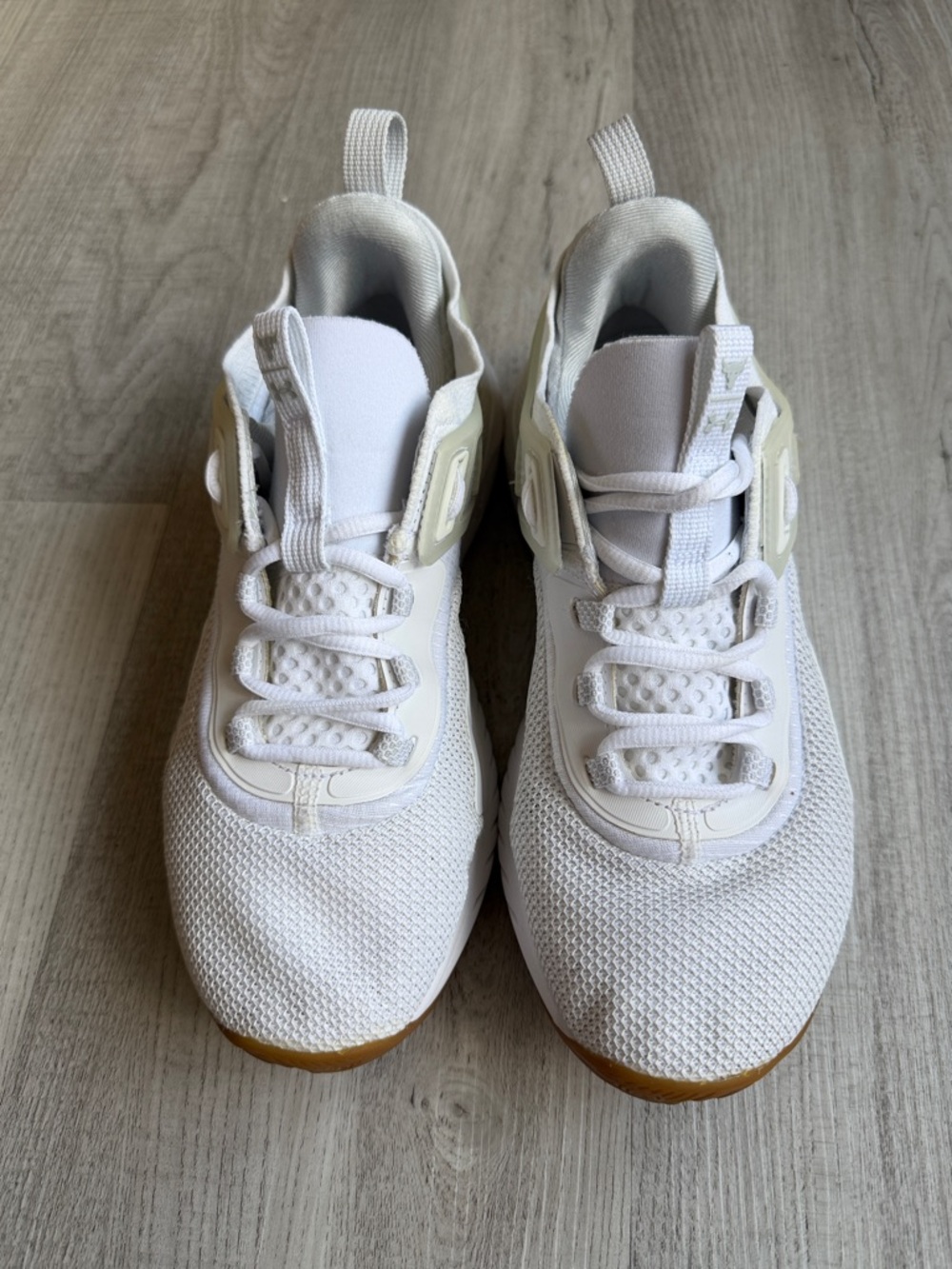 Under Armour Project Rock HOVR Training Shoes White Gum Sole Women’s 9.5